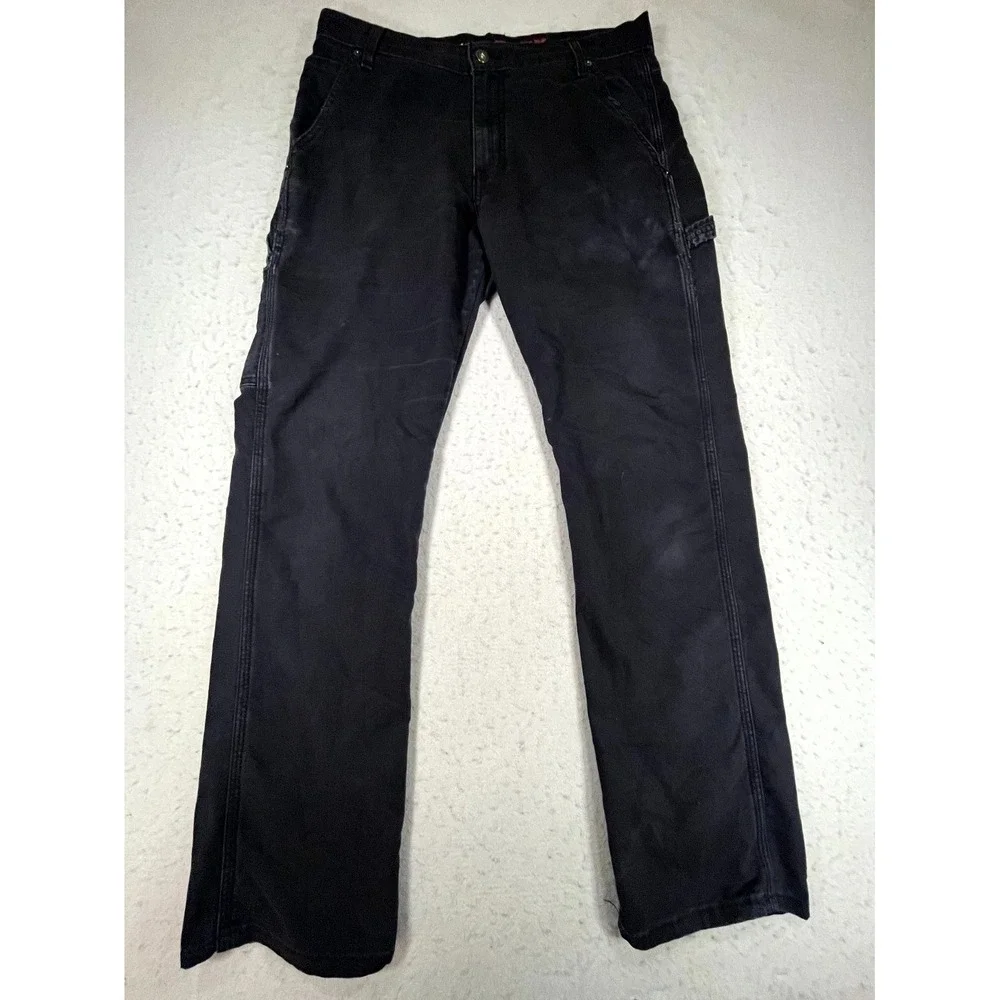 Dickies Flex Work Pants Mens 34x32 Black Canvas Utility Straight Leg Hammer Loop